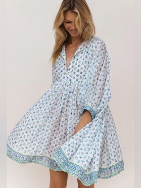 Daughters of India Kyra Mini Dress - Azure